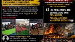 Ketua Umum LSM Gmicak Desak APH Bumi Hanguskan Markas 303 Perjudian Sabung Ayam di Desa Klurak, Kecamatan Candi, Sidoarjo