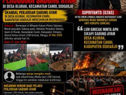 Ketua Umum LSM Gmicak Desak APH Bumi Hanguskan Markas 303 Perjudian Sabung Ayam di Desa Klurak, Kecamatan Candi, Sidoarjo