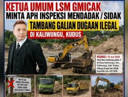 Skandal Tambang Galian dugaan Ilegal di Desa Kaliwungu, Kecamatan Kaliwungu, Kabupaten Kudus “Disorot LSM Gmicak