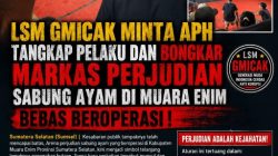 Supriyanto (ilyas) Ketua Umum LSM Gmicak Minta APH Tangkap Pelaku dan Bongkar Markas Perjudian Sabung Ayam di Muara Enim Bebas Beroperasi