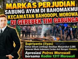 Markas Perjudian Sabung Ayam di Bahomakmur, Kecamatan Bahodopi, Morowali di Gerebek Tim Gabungan