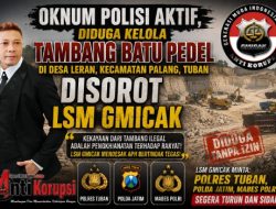 Oknum Polisi Aktif, diduga kelola Tambang Batu Pedel di Desa Leran, Kecamatan Palang, Tuban Disorot LSM Gmicak