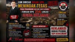 LSM Gmicak Desak APH Menindak Tegas Para Penambang Galian Liar (ilegal) temuan BPK 356 Loasi Segera Reklamasi