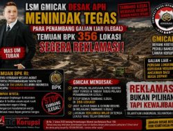 LSM Gmicak Desak APH Menindak Tegas Para Penambang Galian Liar (ilegal) temuan BPK 356 Loasi Segera Reklamasi