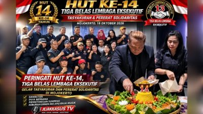 Peringati HUT ke-14, Tiga Belas Lembaga Eksekutif Gelar Tasyakuran dan Pererat Solidaritas di Mojokerto